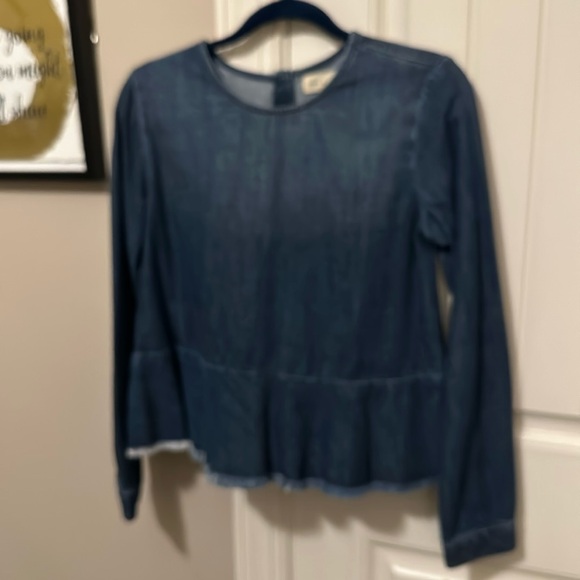 Denim Peplum Top - Picture 1 of 4